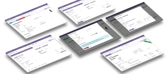 Infographie circulaire des modules AGIL-PMS : Réservations, Planning, Channel Manager, CRM, et Audit de nuit.