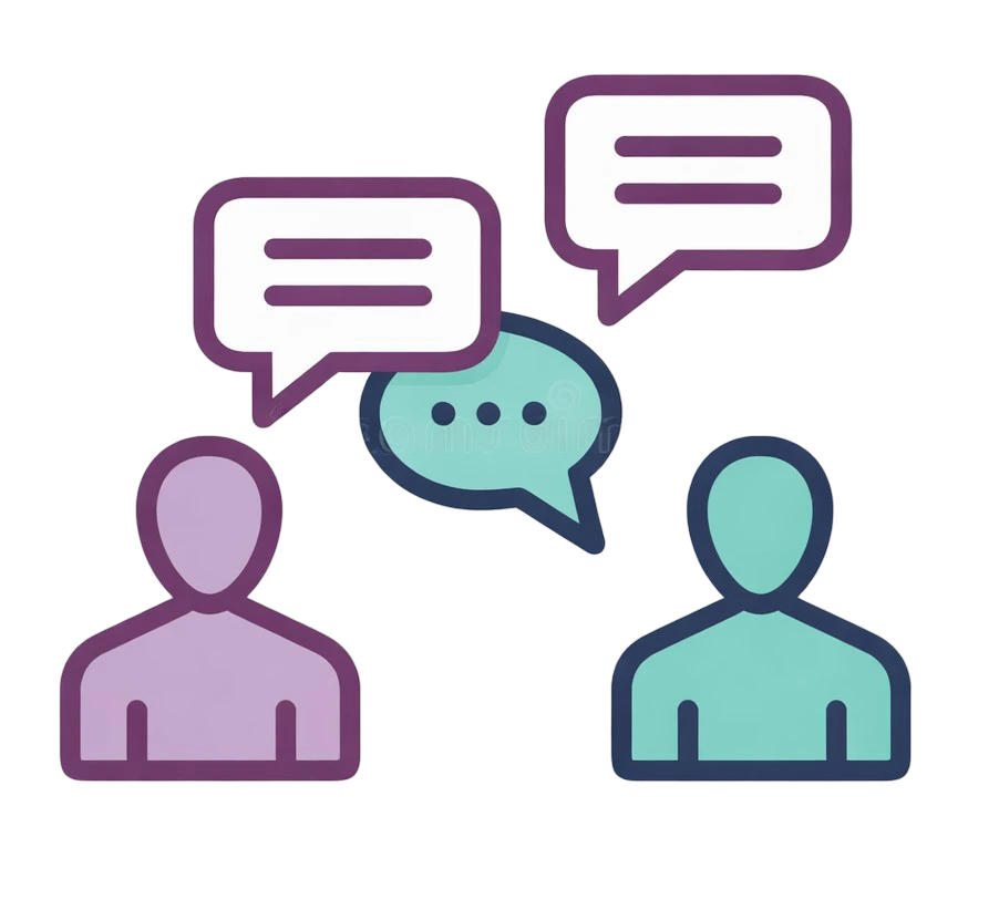 Icône symbolisant la communication transparente et les échanges constants entre le consultant et le client.