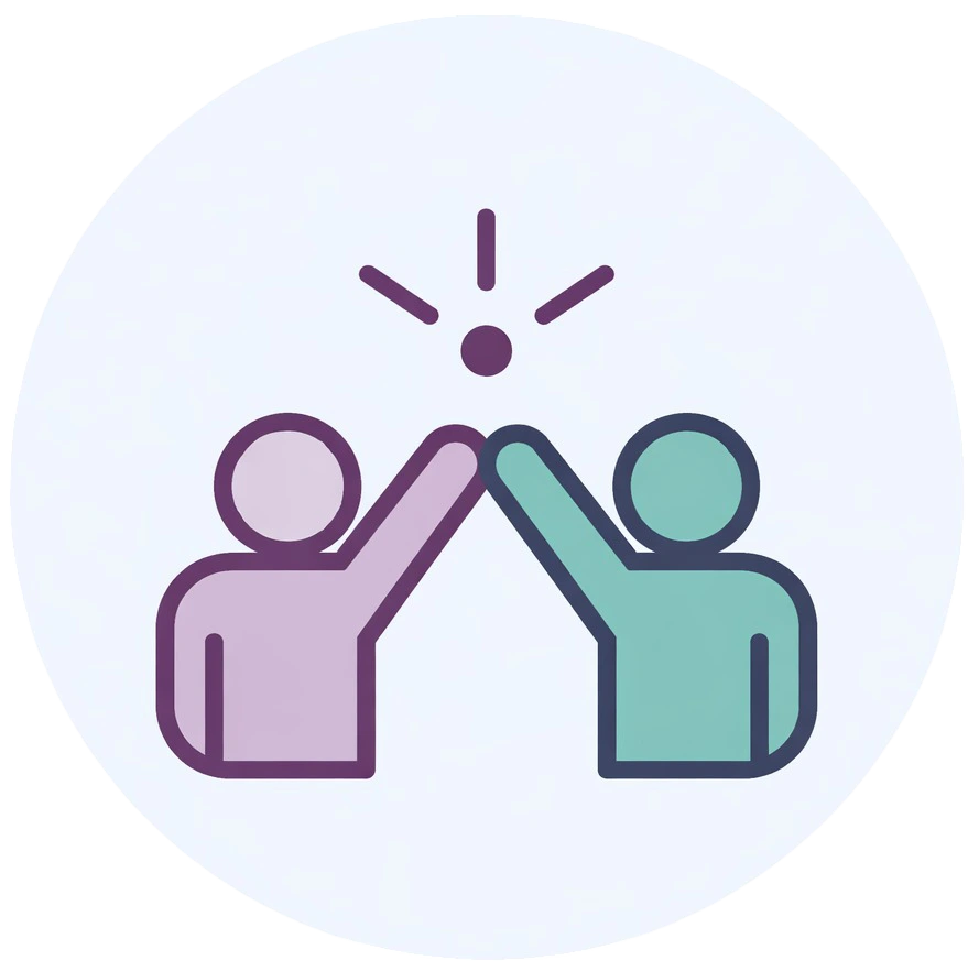 Icône d'agilité collaborative symbolisant le partenariat entre Agilorg et ses clients pour la réussite des projets ERP.