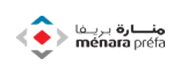 Logo de Ménara Préfa, acteur industriel majeur faisant confiance à Agilorg pour l'optimisation de sa chaîne de production et de ses processus via l'ERP Odoo.